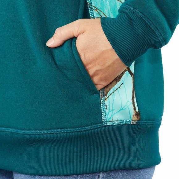 RealTree Women’s Fleece Hoodie Screen Print Logo Soft Hand Feel NWT - Picture 5 of 6